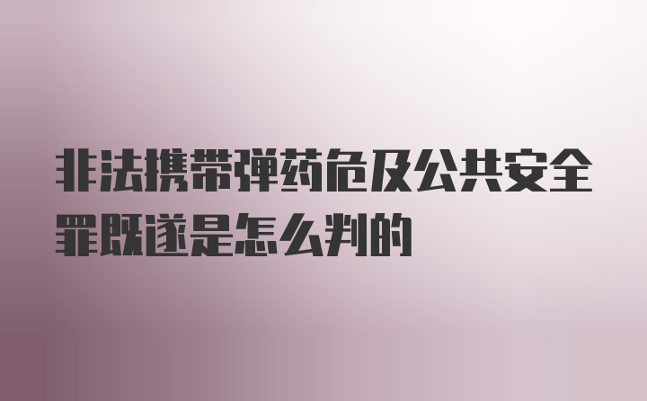 非法携带弹药危及公共安全罪既遂是怎么判的