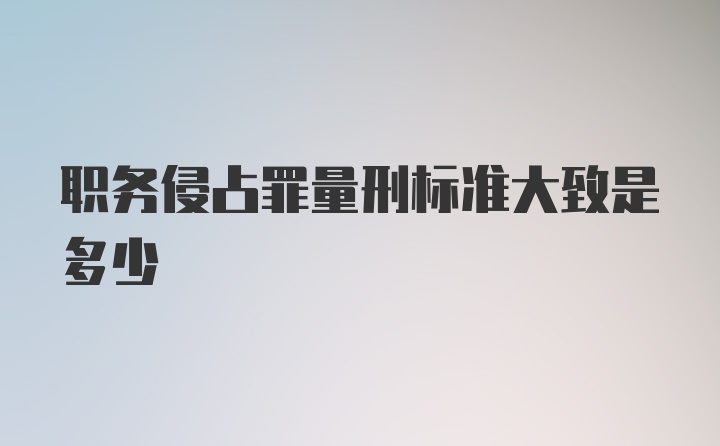 职务侵占罪量刑标准大致是多少