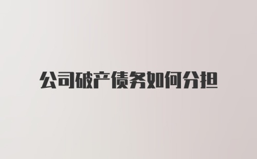 公司破产债务如何分担