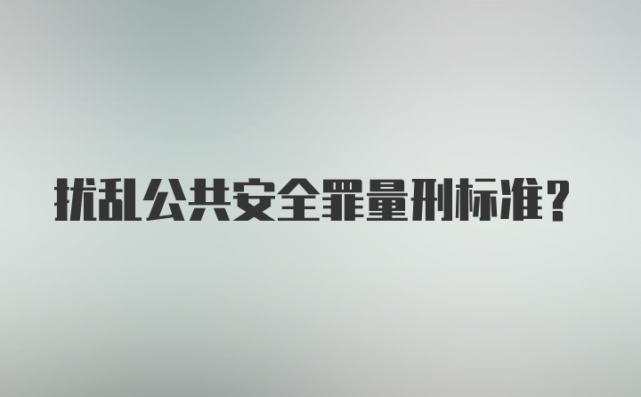 扰乱公共安全罪量刑标准？