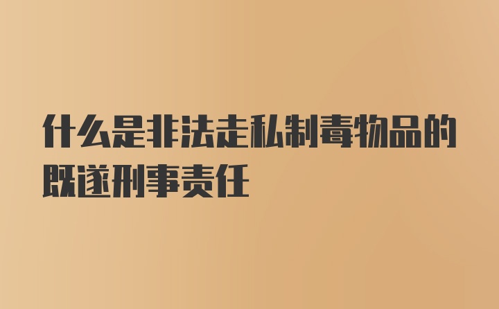 什么是非法走私制毒物品的既遂刑事责任