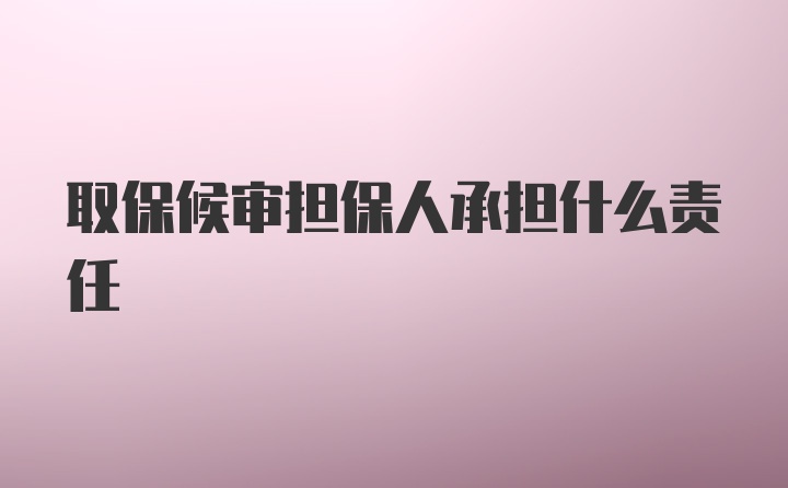 取保候审担保人承担什么责任