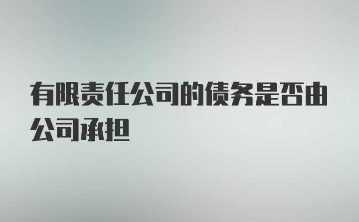 有限责任公司的债务是否由公司承担