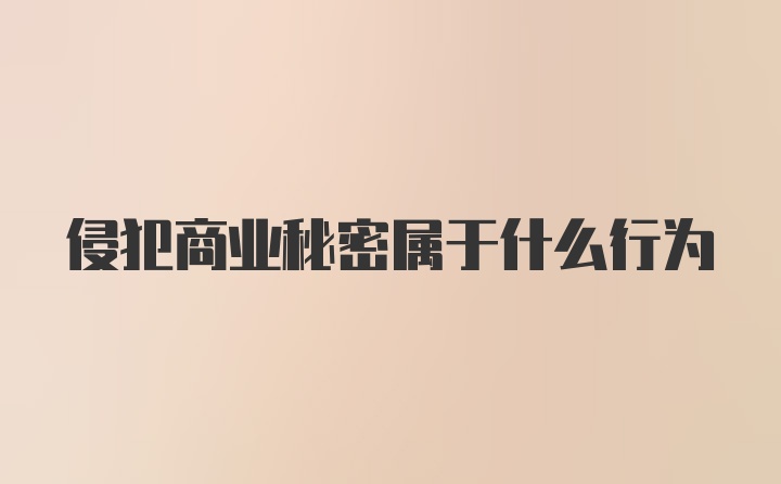 侵犯商业秘密属于什么行为