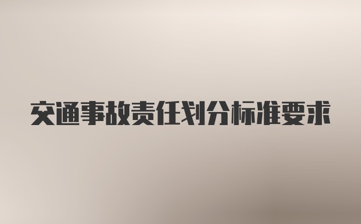 交通事故责任划分标准要求