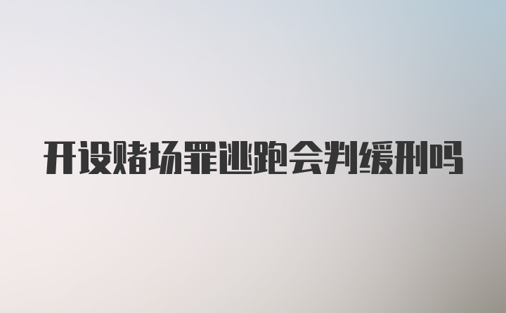 开设赌场罪逃跑会判缓刑吗