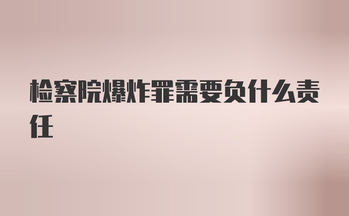 检察院爆炸罪需要负什么责任