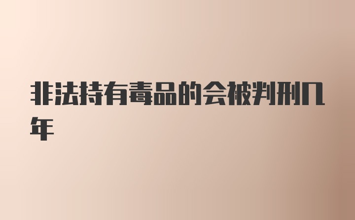 非法持有毒品的会被判刑几年