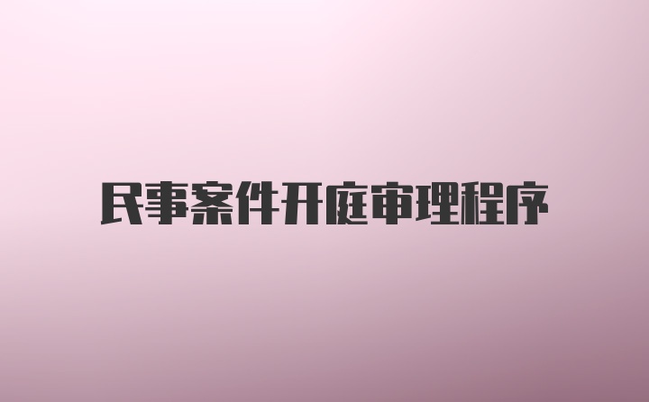 民事案件开庭审理程序