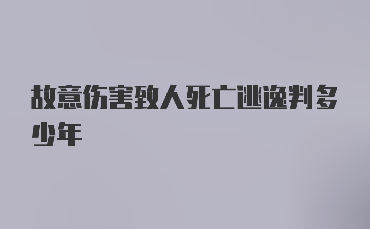 故意伤害致人死亡逃逸判多少年