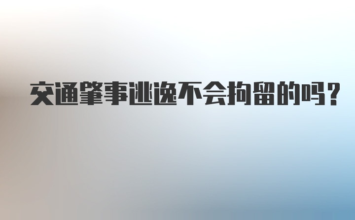 交通肇事逃逸不会拘留的吗？