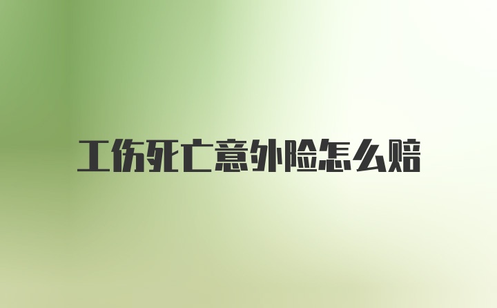 工伤死亡意外险怎么赔