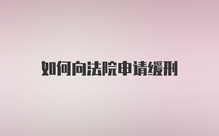 如何向法院申请缓刑