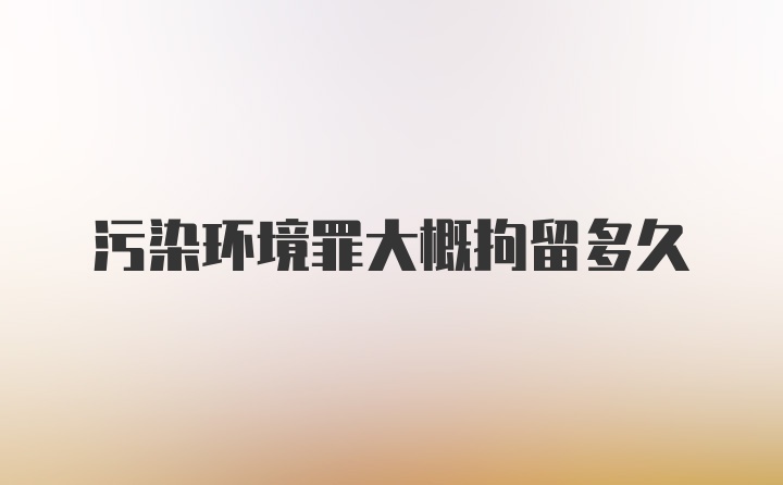 污染环境罪大概拘留多久