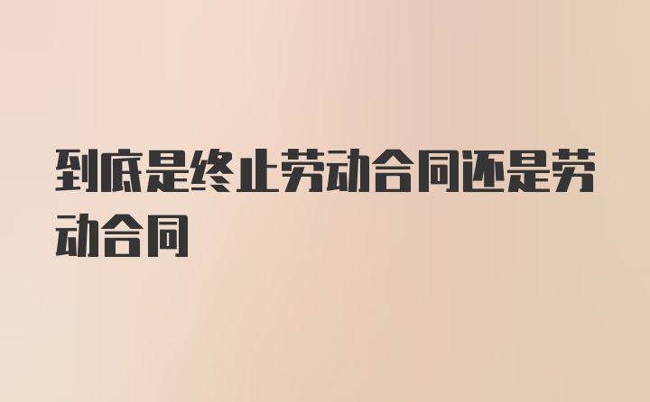 到底是终止劳动合同还是劳动合同