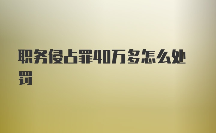 职务侵占罪40万多怎么处罚