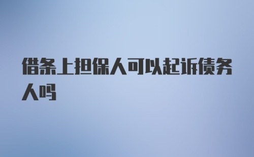 借条上担保人可以起诉债务人吗