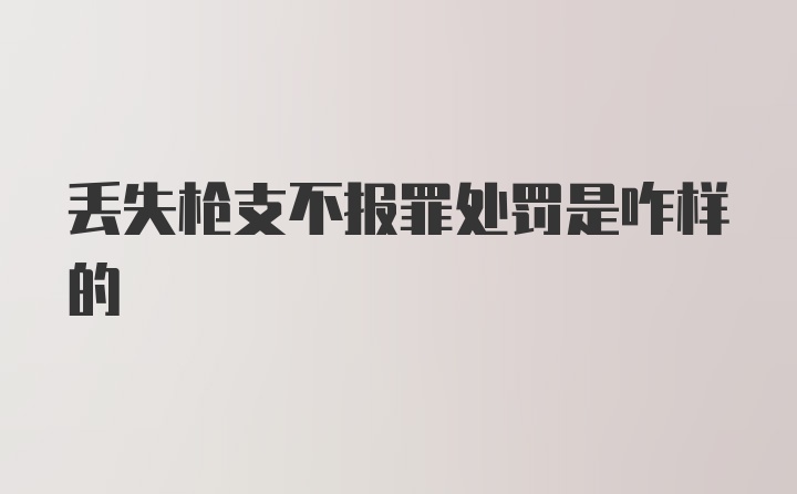 丢失枪支不报罪处罚是咋样的