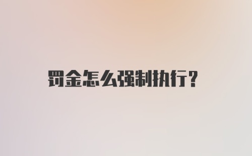 罚金怎么强制执行？