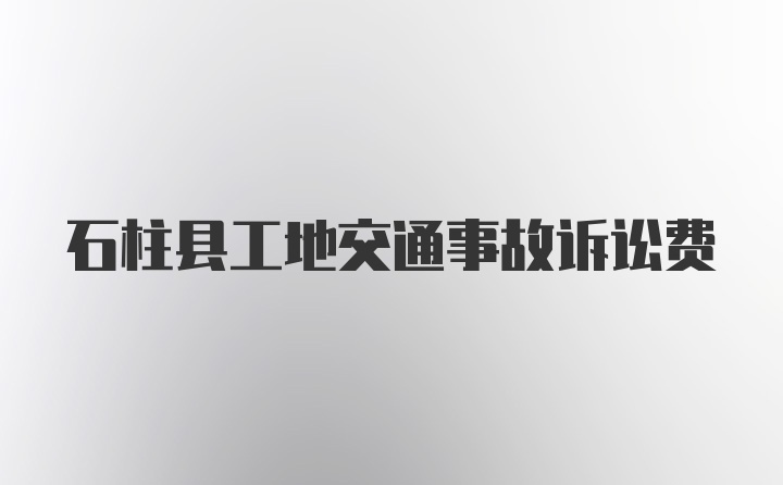 石柱县工地交通事故诉讼费