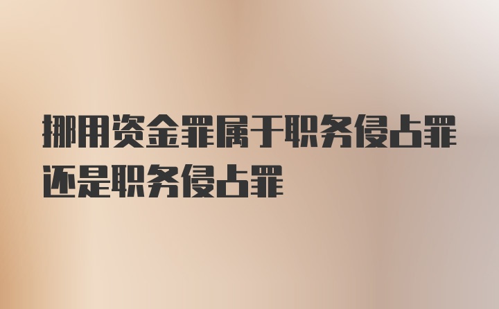 挪用资金罪属于职务侵占罪还是职务侵占罪