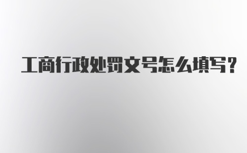 工商行政处罚文号怎么填写?