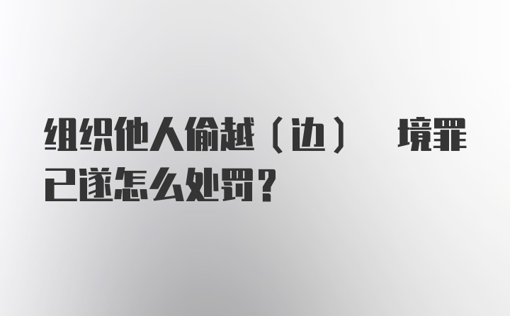 组织他人偷越(边) 境罪已遂怎么处罚?