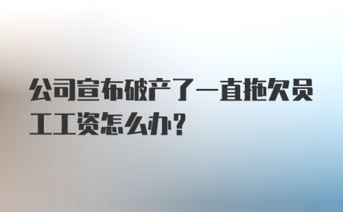 公司宣布破产了一直拖欠员工工资怎么办？