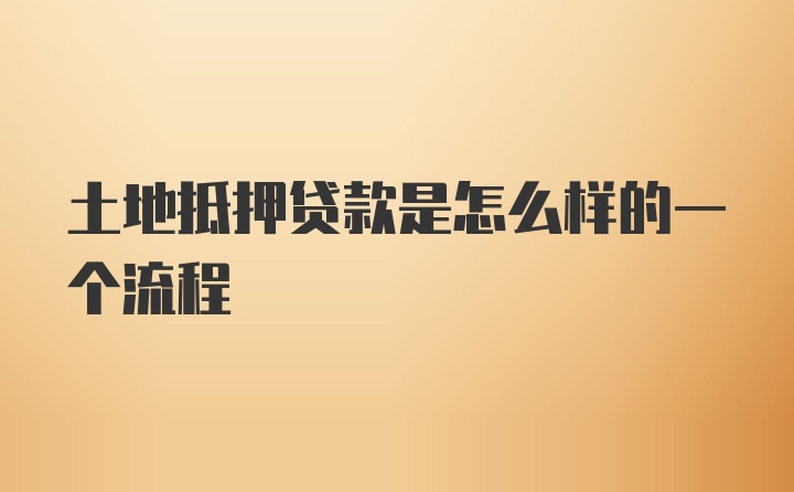 土地抵押贷款是怎么样的一个流程