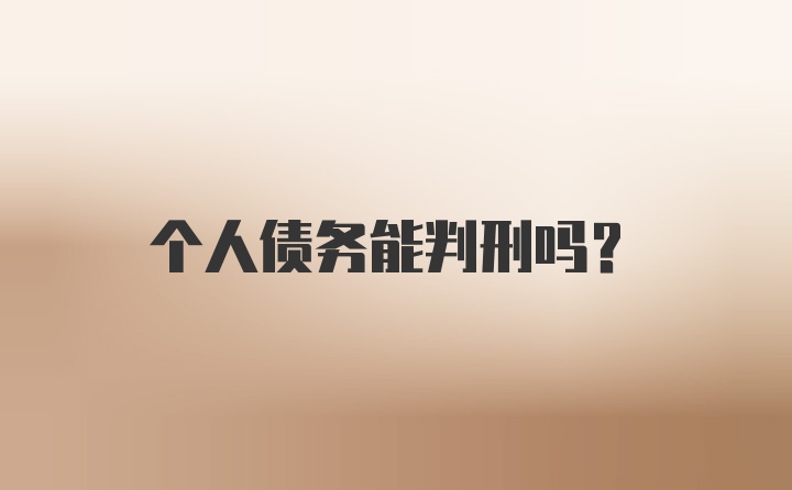 个人债务能判刑吗？