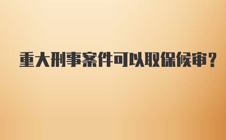 重大刑事案件可以取保候审？