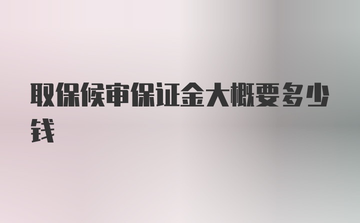 取保候审保证金大概要多少钱