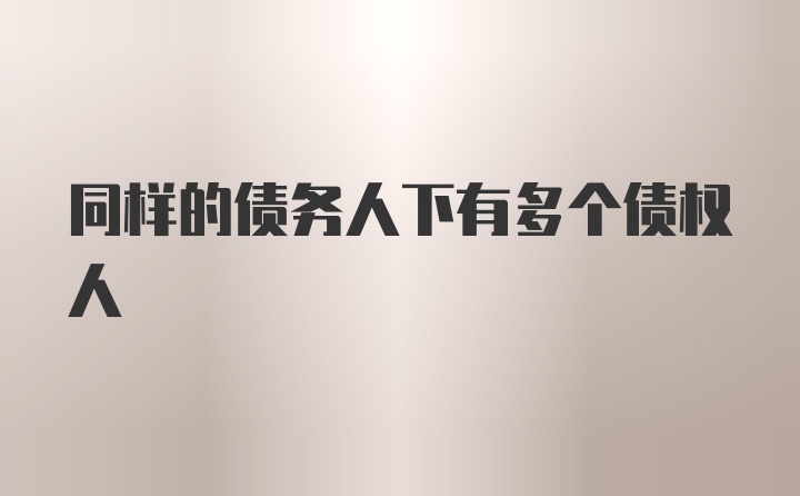 同样的债务人下有多个债权人