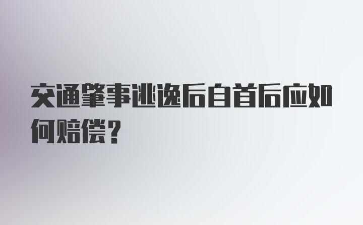 交通肇事逃逸后自首后应如何赔偿？