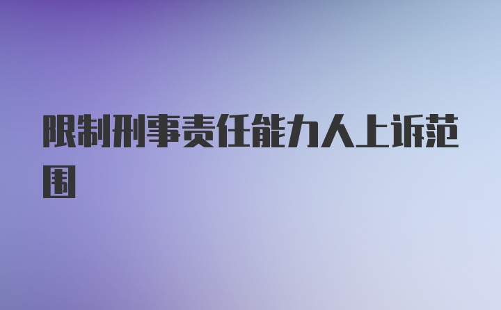 限制刑事责任能力人上诉范围