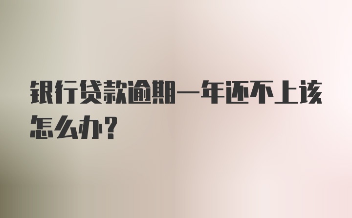 银行贷款逾期一年还不上该怎么办？