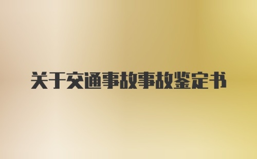 关于交通事故事故鉴定书