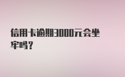 信用卡逾期3000元会坐牢吗？