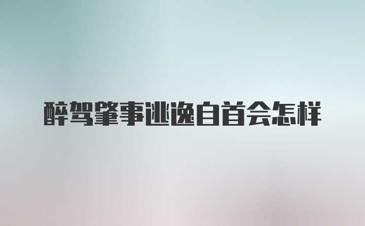 醉驾肇事逃逸自首会怎样