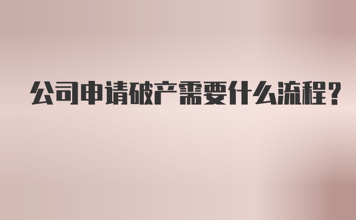 公司申请破产需要什么流程？