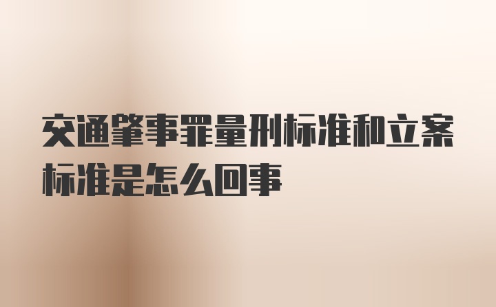 交通肇事罪量刑标准和立案标准是怎么回事