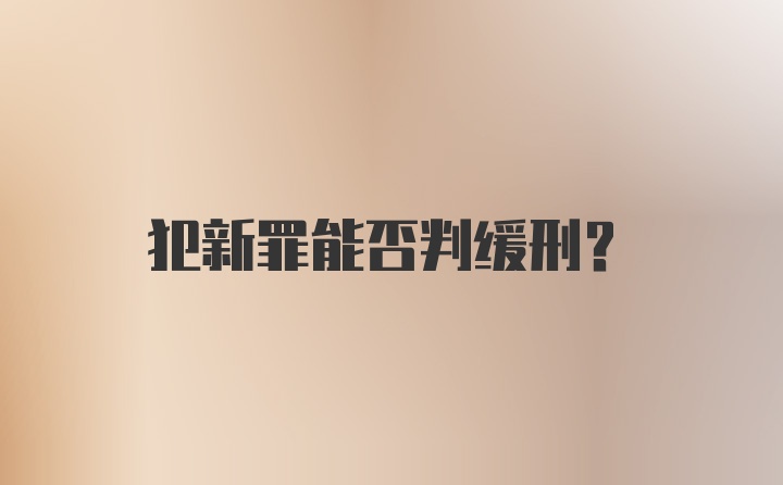 犯新罪能否判缓刑？