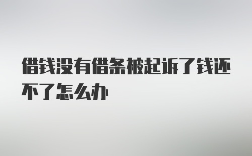 借钱没有借条被起诉了钱还不了怎么办