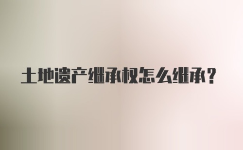 土地遗产继承权怎么继承?