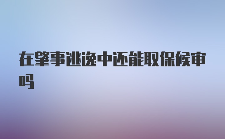 在肇事逃逸中还能取保候审吗