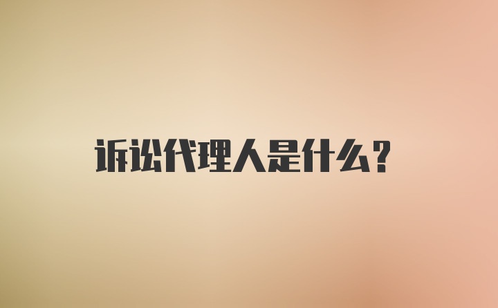 诉讼代理人是什么？