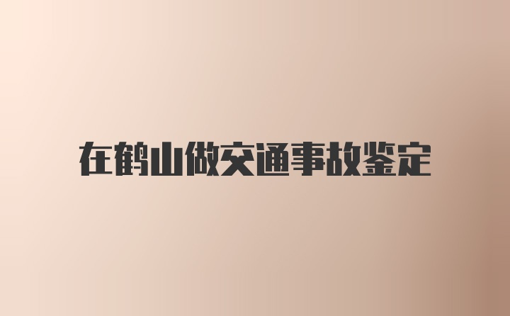 在鹤山做交通事故鉴定