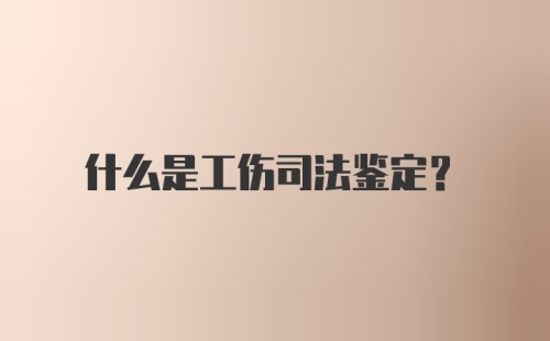 什么是工伤司法鉴定？