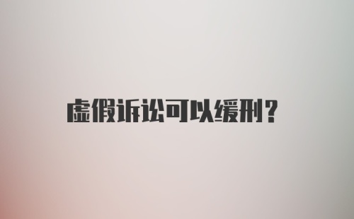 虚假诉讼可以缓刑？