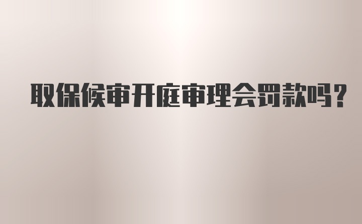 取保候审开庭审理会罚款吗?